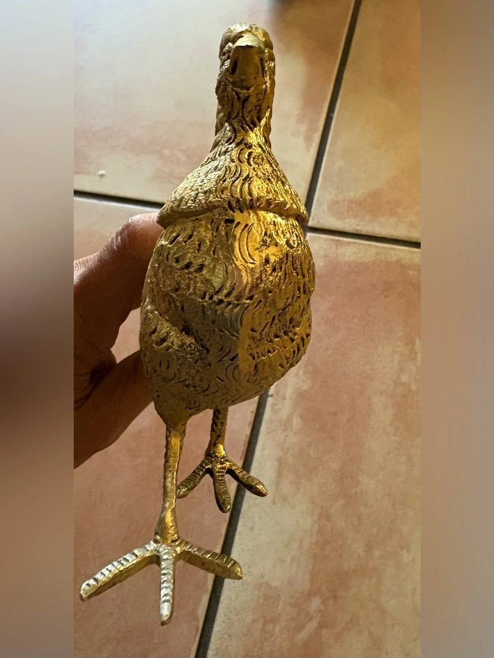 Vintage brass pheasant figurine.